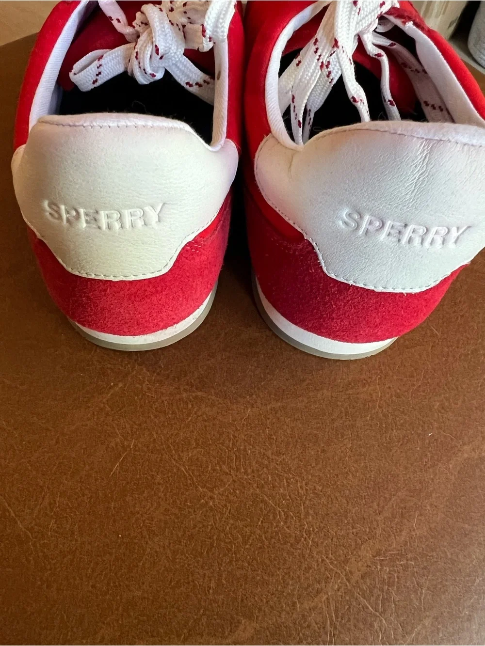 Sperry Runabout jogger sneaker. Red/white. EUC! Size 9.